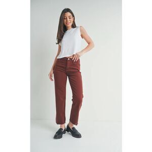 Just Black Denim The Vintage Straight Leg Burgundy Size 28